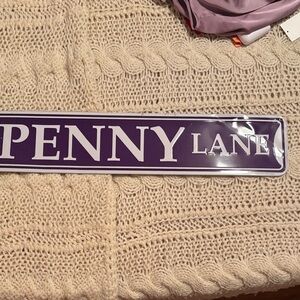 Purple Penny Lane Sign